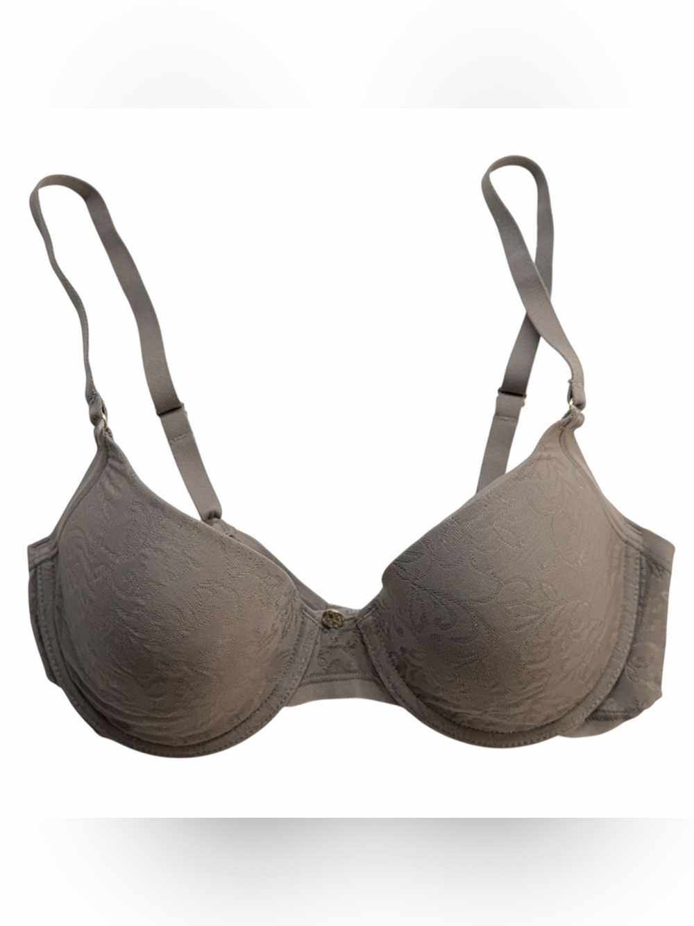 NWT Natori Sheer Jacquard T-Shirt Bra Cinder Gray 34A Lace Underwire